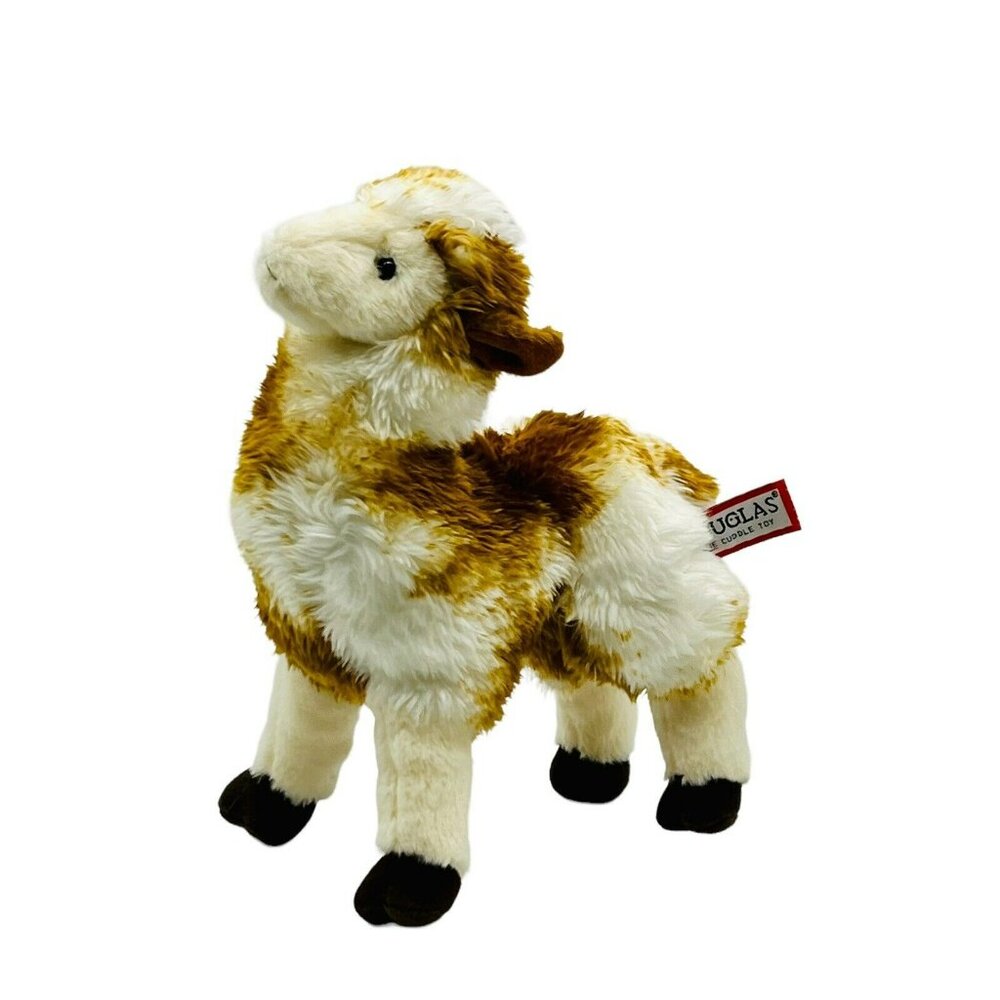 Douglas Liam Llama Plush Alpaca 11 inch Cream with Brown - Picture 3 of 7